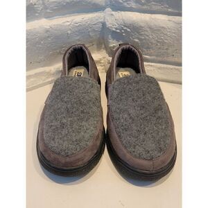 DeerFoam Men's L Pavement Gray Felted Closed-Back Slipper medium 9-10